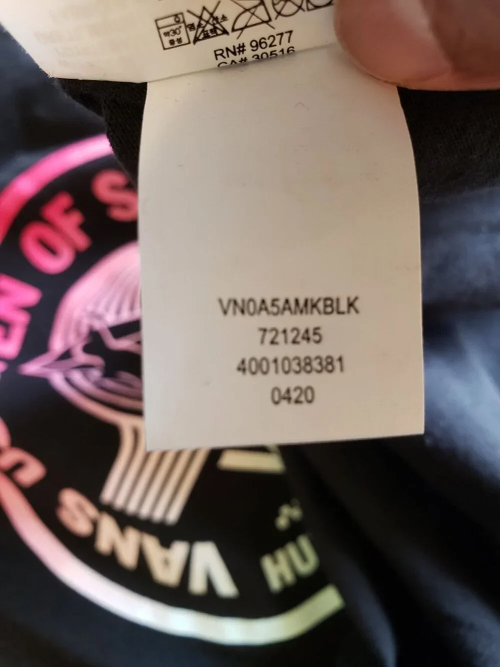 Vans US open of surfing 2020, graphic t-shirt, black, size Medium (10-12)